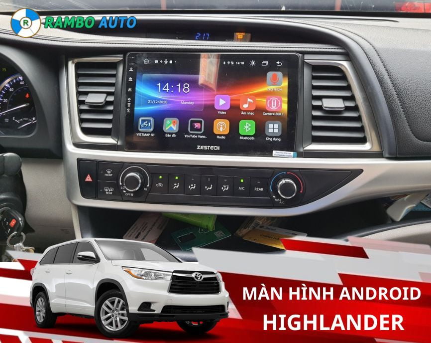 Màn hình android ô tô Toyota Highlander